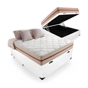 CAMA BOX COM BAÚ VIÚVA + COLCHÃO DE MOLAS ENSACADAS – ANJOS – CLASSIC