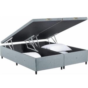 CAMA BOX BAÚ PREMIUM LINHO CINZA QUEEN